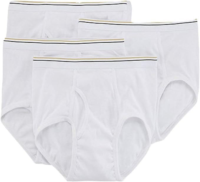 4 Pack 100% Cotton Full-Cut Briefs White (36)