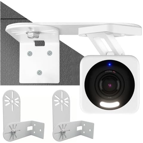 2PC Adjustable Corner Mount Bracket Compatible forWyze Cam V4/3/2 , Maximum Coverage of 270° on Both Sides of The House,Extended Corners Mount for 1/4 inch screw interface Get The Best View(white) Cover