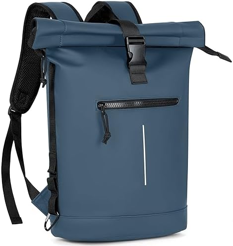 Lekeinchi Rolltop Rugzak voor dames en heren, elegant, waterdicht, met