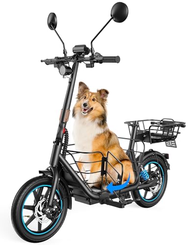 Gyroor E-Scooter mit Straßenzulassung für Erwachsene 500W Motor,Elektro Scooter mit Haustierkorb 20 km/h, Doppelfederung E Roller mit UL2272, 32 km Reichweite