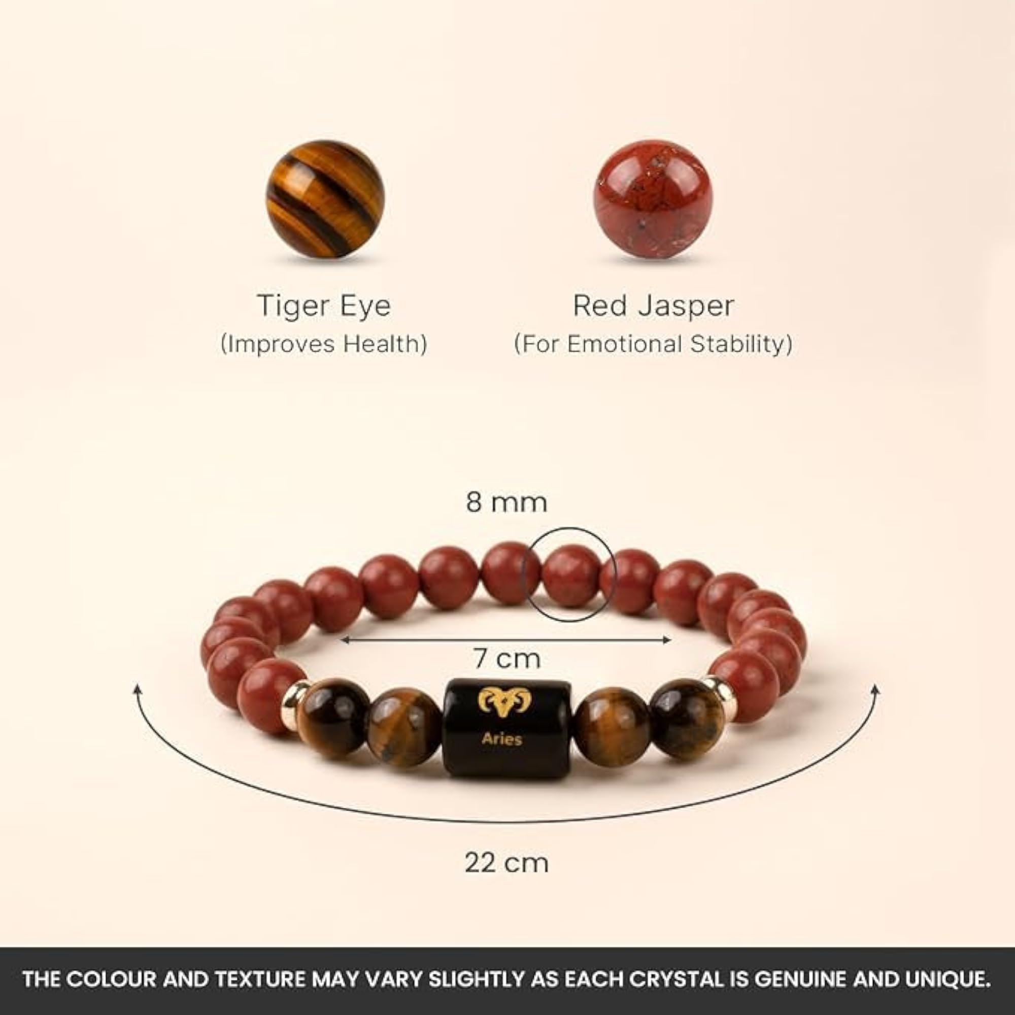 Zodiac Bracelet for Men with Original Natural Stone