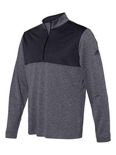adidas Men's Lightweight UPF Pullover (S, Black Heather/Carbon)