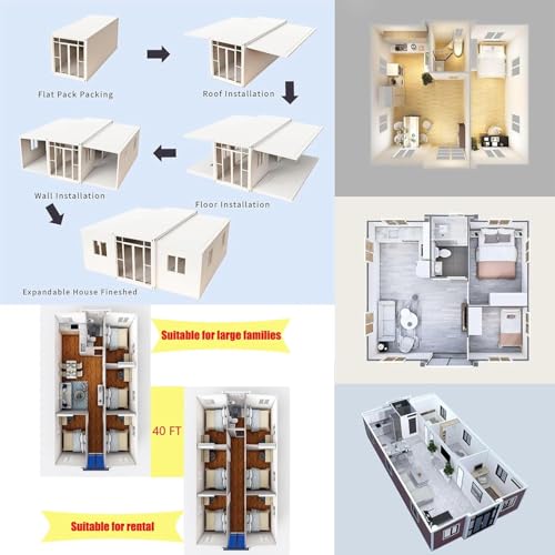 Customized Tiny Houses to Live in for Adults, Container Prefabricated Expandable House Tiny Homes for Sale Modular Mobile Home Villas with Bedroom, Kitchen, Bathroom, Suitable for Office and Living - Image 4