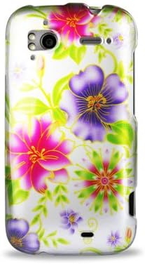 Reiko 2DPC-SENSATION-152 Premium Grade Durable Snap On Protective Case for HTC Sensation 4G - 1 Pack - Retail Packaging - White/Multi