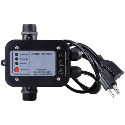 Smart Water Pump Pressure Controller - Automatic Electronic Switch, Adjustable Pressure Range 1.5-2.5bar, Easy Plug-and-Play, 110-120V, Ideal for Various Pump Types