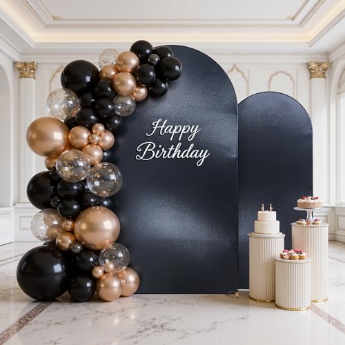 Shimmer Black Arch Backdrop Cover Set of 2 (6 7.2FT)