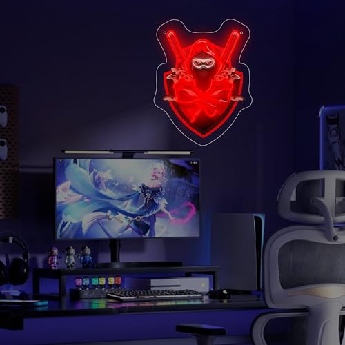 Image of Red Ninja Led Neon Sign Light Pop art Neon Sign Led Light Up Sign Room Wall Decor Man Gaming Room, Kids Room, Bar Decoration, Birthday Party Gifts