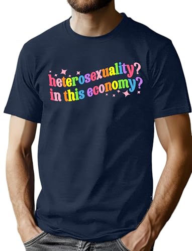 hohololo Pride T-Shirt Funny Gay Tshirts for Men LGBT Short Sleeve Shirts S-XXL (Funny-blue1,L)