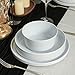 Stone Lain Celina Stoneware 24-Piece Dinnerware Set, DInner and Pasta bowls, White