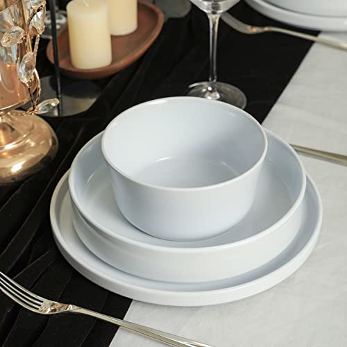 Image of Stone Lain Celina Stoneware 12-Piece Dinnerware Set, Dinner and Pasta Bowls, White