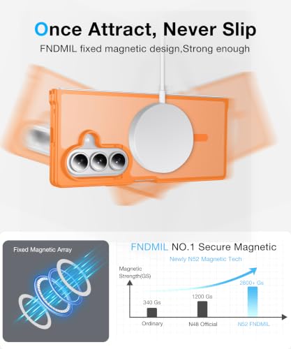 Image of NO.1 Magnetic for Samsung Galaxy Z Fold 8 Ultra Case with MagSafe | [Military Grade Drop Tested][Translucent Matte][Anti-Fingerprint] Soft Silicone Bumper for Samsung Fold 8 Ultra Case,Orange