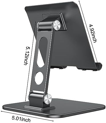OMOTON Ulepszony regulowany stojak na tablet, wytrzymały składany stojak do iPada Pro/Air/Mini, Surface Pro, 4,7''-15,6', czarny