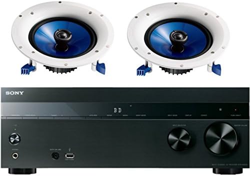 Sony 5.2-Channel 725-Watt 4K A/V Home Theater Receiver + Yamaha High-Performance Moisture Resistant Natural 2-Way 140 watts Surround Sound in-Ceiling Speaker System (Pair)