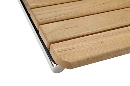 HYDDNice 26\"x16\" Wall Mounted Teak Folding Shower Seat Bench Bathroom Stool Solid Wood Fold Down & 316 Stainless Steel Accessories