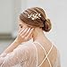 2 Pcs Bridal Hair Comb Gold Hair Piece Accessory Gold Rhinestone Hairs Accessories Golden Hairs Piece Sparkle Metal Crystal Accessories for Bride Bridesmaids Women Girls