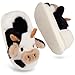 zasqiz Kids Cow Slippers Toddler Slippers for Boys Girls Cute Animal Winter Warm Plush Indoor Outdoor Non-Slip Fuzzy Shoes with Memory Foam Insole, Black (Wrap Heel) 6-7 Toddler