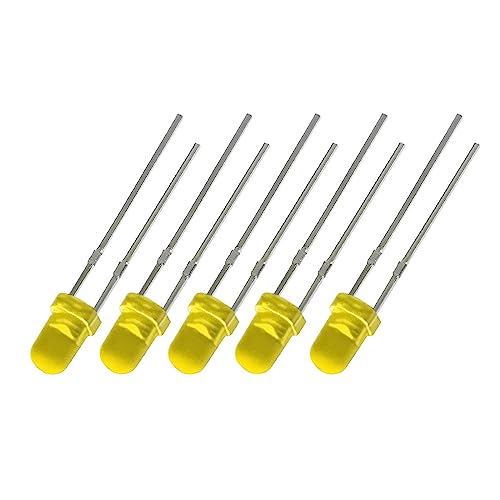 WHWRCADV 10 PCS LED Diode 3MM Super Bright White Red Yellow Blue Green Light Emitting(Yellow)