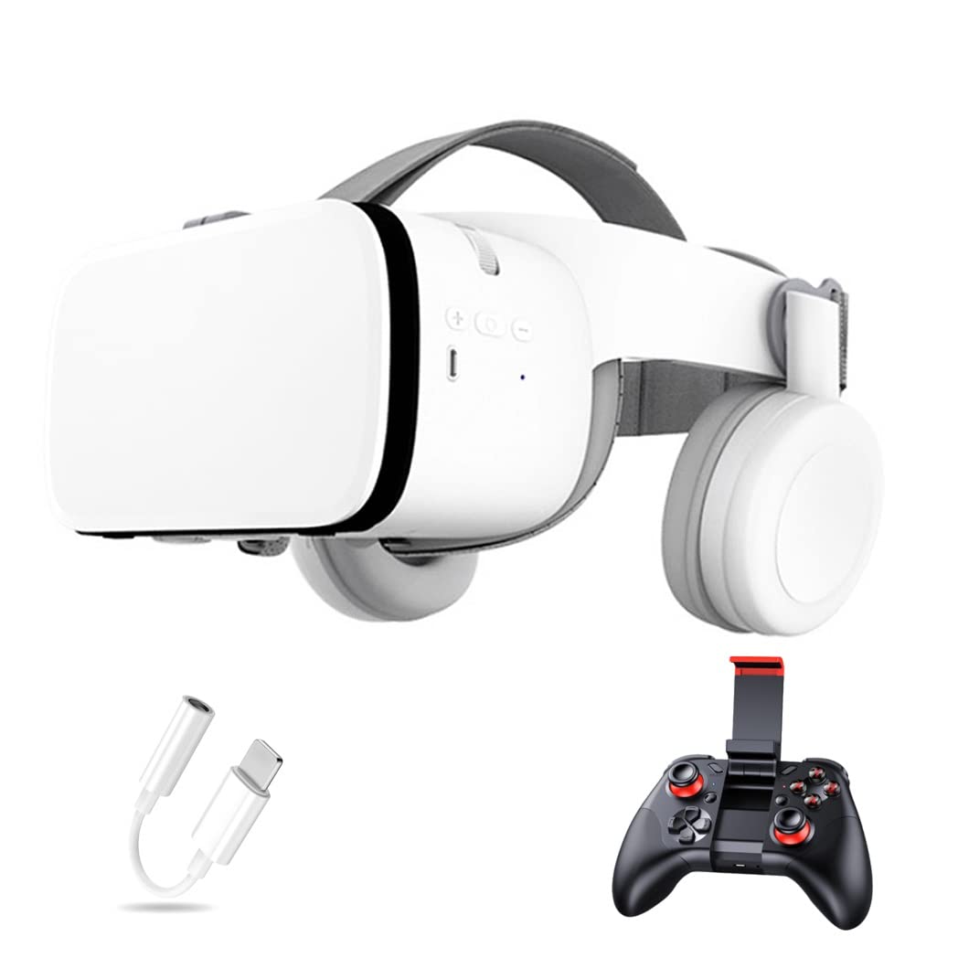 Okulary 3D, Virtual Reality, zestaw słuchawkowy, ochrona oczu, okulary VR do filmów 3D i gier, kontroler Bluetooth do iPhone 13 Pro Max/13 Pro/13/12/11, do Samsung Galaxy S21, Huawei, X. iaomi-Seria nie