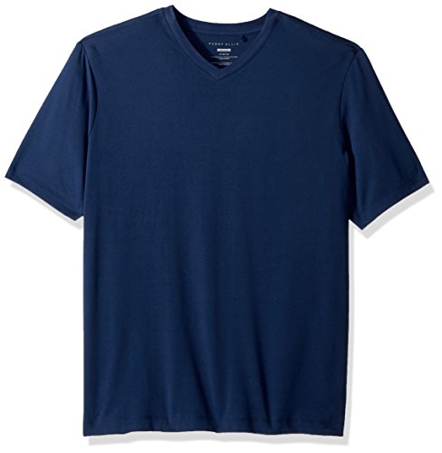 Perry Ellis Men's Tall Stretch Pima Cotton V-Neck, Bright Sapphire, 4X Big