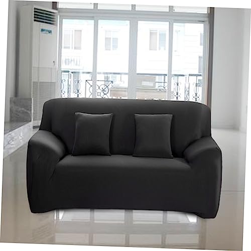 Housse de canapé 2 places extensible noire pour masquer les taches