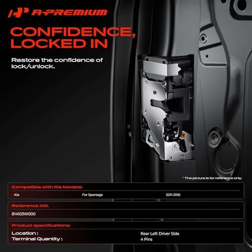 Image of A-Premium Rear Left Driver Side Door Lock Actuator Compatible with Kia Sportage 2011-2016