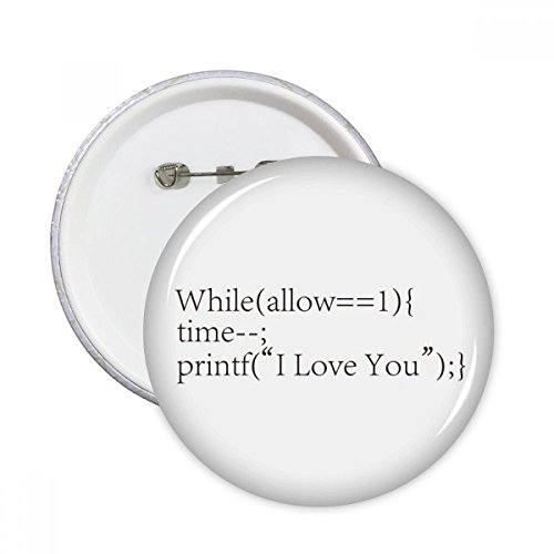 Badge rond Love You Déclaration du programmeur épingle pour décoration de vêtement en taille S