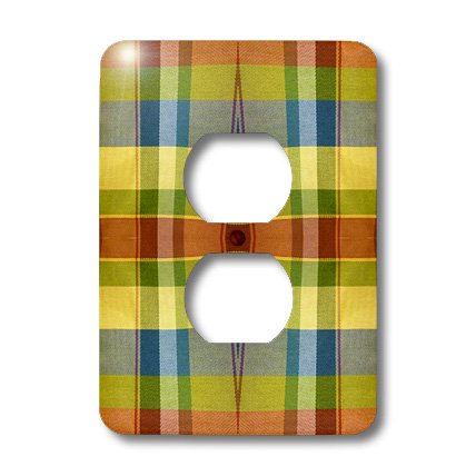Couvercle de prise 2 prises Plaid Pride pour cacher une plaque murale abîmée