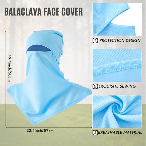 Image of SATINIOR 3 Piece Balaclava Face Cover Sun Protection Neck Cover Summer Balaclava for Men Women Outdoor Sports UV Protector
