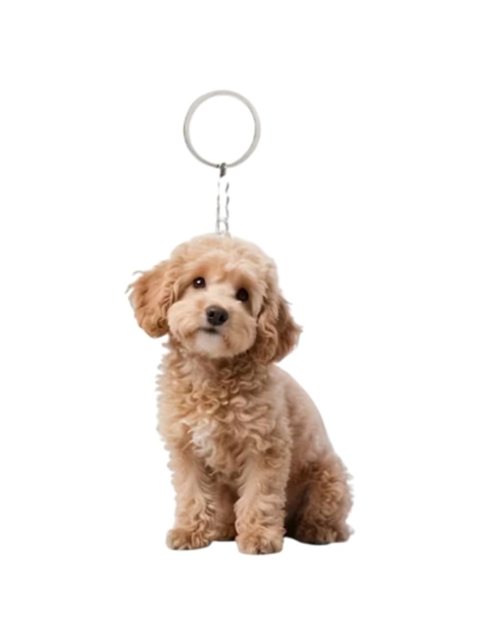 Cmj Unisex Brown Cmj™ Flat Acrylic Cockapoo Keyring Gift For Dog Lovers Teddy Bear Breed Dog 2D Keychain