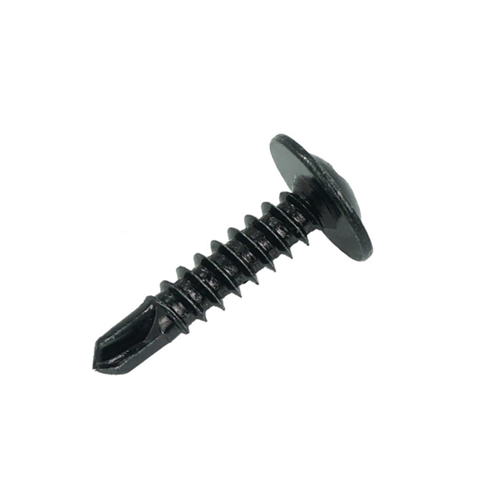 Schwarze Schrauben, selbstschneidende Schrauben, M4,2, große Flachkopf-Bohrschwanzschraube, elektrische Bohrschraube, 100-teiliges/200-teiliges Set(Color:200pcs,Size:50MM_M4.2)