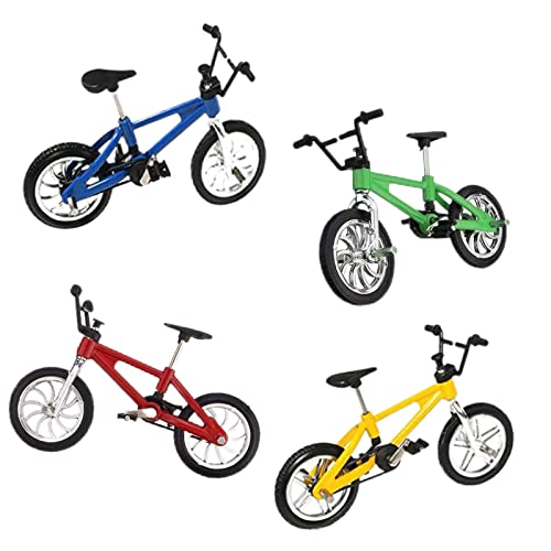 HXHWKEN 4 Pezzi Bicicletta da Dito Finger Mountain Bike Bici da Dito Modello Mini Bicicletta Giocattolo Decorazione per Bambini Ragazzi Ragazze Regalo
