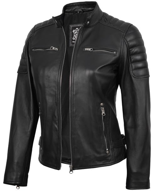 Image of Decrum Leather Jacket for Women - Real Lambskin Casual Leather Jackets Womens