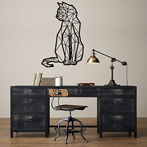 Create a Focal Point with This Striking Geometric Cat Metal Wall Art