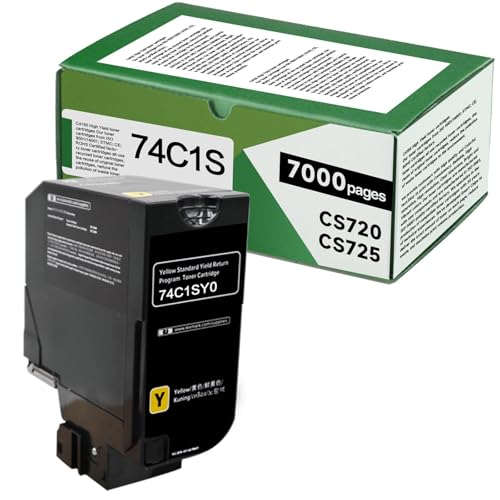 Cartouche de toner jaune 74C1SY0 compatible CS725 CX725 haut rendement WYFYINK