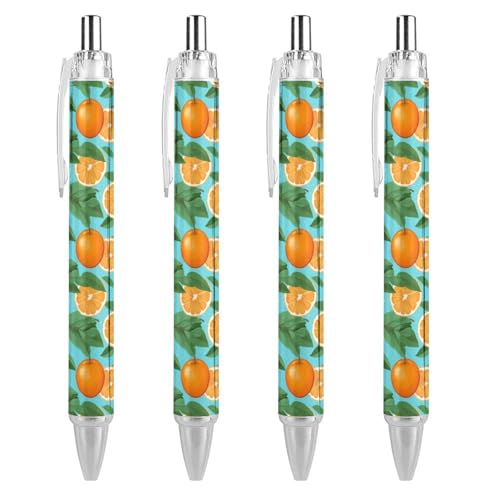 Stylo à bille orange rétractable pour notes et bureau