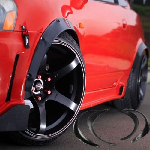 4PCS Auto Car Black Polyurethane Flexible Exterior Fender Flares