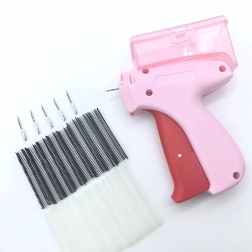 Quick Clothing Fixer with Storage Box, Speedy Tagging Gun for Clothes, Handheld Tag Attacher Gun with 5 Needles, 1000 Black & 1000 White Fastener, Retail Hang Garment Label