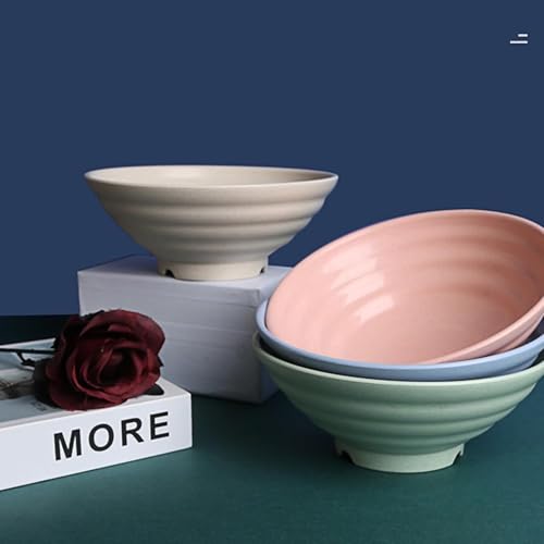 Image of Wheat Straw Salad Bowls Set (900ml) - Large Microwave Safe, Unbreakable & Stackable Bowls for Salad, Pasta, Soup, Ramen - BPA-Free, Eco-Friendly, Lightweight Serving Bowls for Kitchen (6, Green)