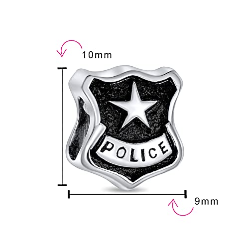 Abalorios charm de policía en plata de ley .925 compatible con pulsera europea para mujer 3