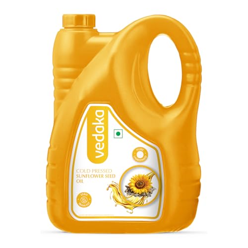 Image of Amazon Brand - Vedaka Cold Pressed Sunflower Oil 5L | Suitable For Cooking & Frying | Contains Mufa & Omega - 6 Pufa | Contains Natural Antioxidants And For All Types Of Cuisines