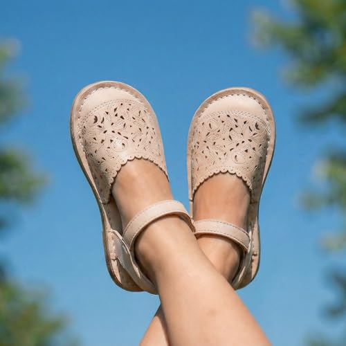 Image of THEE BRON Toddler Floral Cutout Closed Toe Sandals for Girls Breathable Summer Shoes