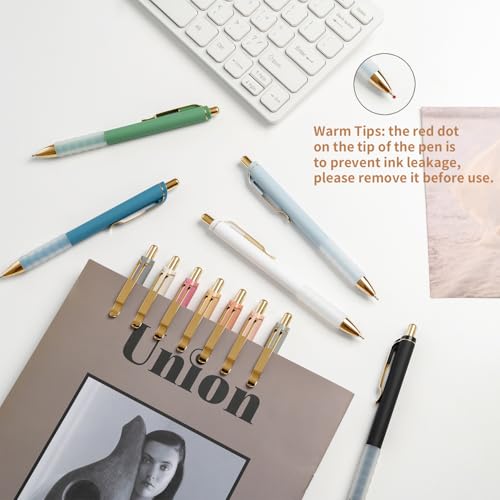 Image of Linbsunne Ballpoint Pens Black Medium Point 1mm Pen with Super Soft Grip Ball Point Pen for Men Women Retractable Pens (gold-12 pcs)