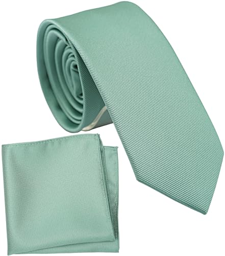 Image of Boy's Solid Tie with Pocket Square Set, Regular Necktie for Children and Kids, Self-Tied