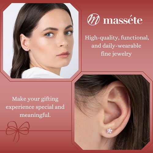Sterling Silver Small Flower Stud Earrings for Women and Girls Simulated Birthstones 6mm4