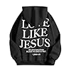 Fleece Jacket Mens Unisex Zipper Top Like Printed Hoodie Casual Hip Hop Hoodie Cardigan Jacket (Black, M) #3