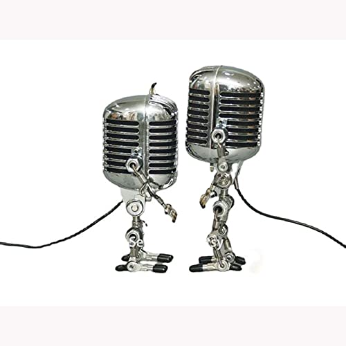 Vintage Microfoon Robot Touch Dimmer Lamp Tafellamp Robot Bureaulamp Retro Koele Leuke Tafellampen Industriële Tafellamp… - Afbeelding 7