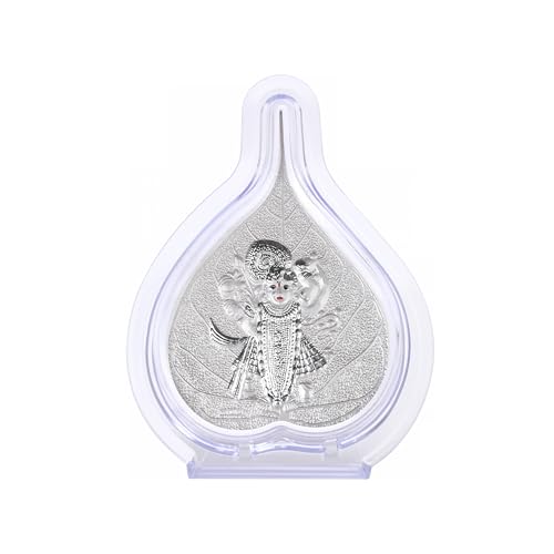 Image of 999 Pure Silver Shrinathji Paan Stand | Idol with Pooja Pan for Home Temple, Office & Hall Decor | Luxury Spiritual & Corporate Gift | Tabletop 4.25 inch x 3 inch inch