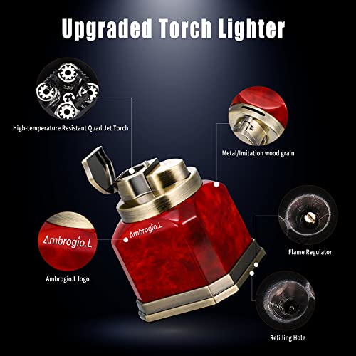 Encendedor de mesa Ambrogio.L Quad Torch rojo miniatura 2