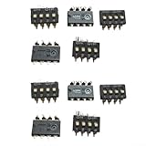 Lot de 10 interrupteurs DIP à 4 positions de type clé de piano DM-04-V-T/R pour montage en...