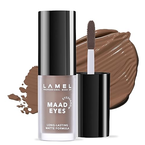 Lamel Matte Liquid Eyeshadow – Long Lasting Waterproof Eye Tint – Quick-Drying, Hypoallergenic Eye Makeup – Creamy & Smooth Formula – Brown Matte Cream Eyeshadow – Maad Eyes, №401, 5.2ml / 0.17oz
